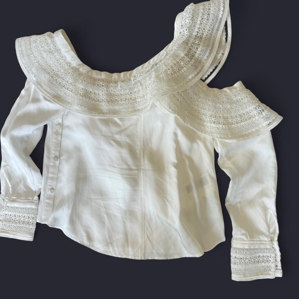 Self-Portrait White Lace Off-Shoulder Blouse